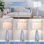 Ensemble de 2 lampes de table modernes à commande tactile, lampe de chevet en céramique bleue de 27 po de hauteur avec ports USB, table de chevet à 3 lumières à intensité variable fabriquée à la main avec abat-jour blanc pour le bureau de la chambre à coucher