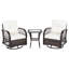  Ensemble de conversation en rotin 3 pièces avec 2 chaises berçantes pivotantes et une table carrée pour le patio-89881491