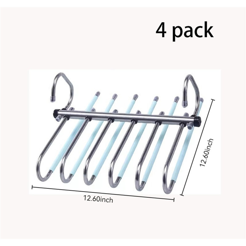 Cintre pour pantalons pliable en acier inoxydable, 4