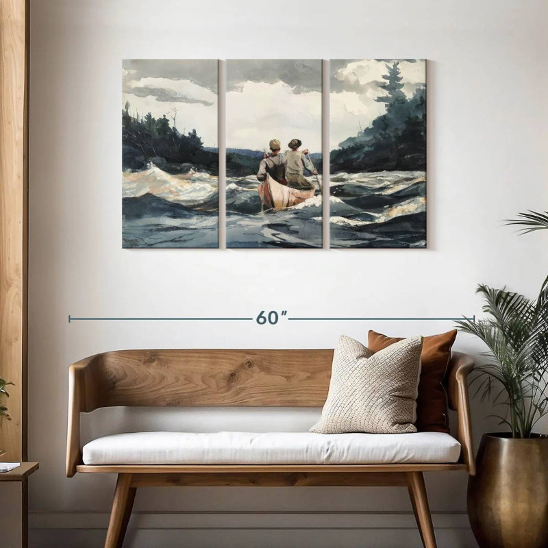 Mehar Canoe In Rapids, 28" H x 45" W