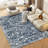 Oriental Machine Washable Rug with Rubber Backing for Living Room Non-Slip Dining Room Rug Easy-Cleaning Floor Carpet for Bedroom Office Playroom_OKPHO_155Y_Floral;Oriental_Blue-774555058