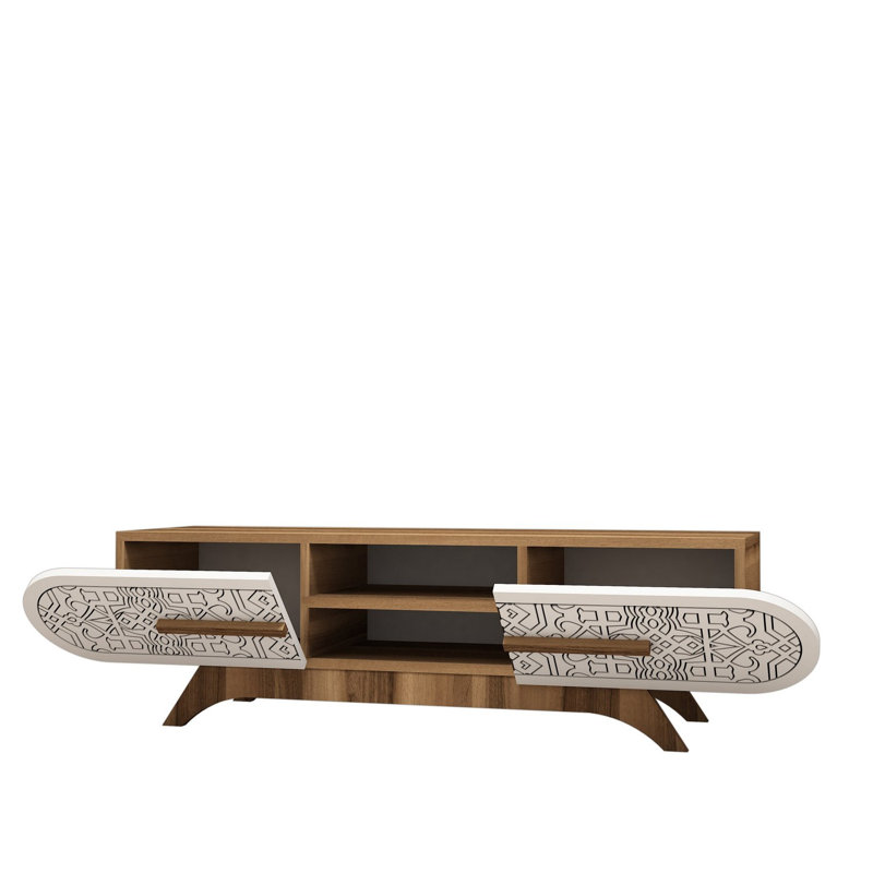 Keikei Unfinished TV Stand, White