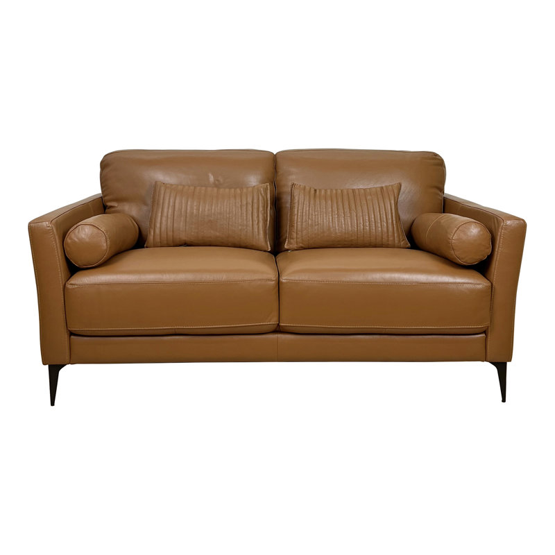 Bahja Upholstered Loveseat in Saddle Tan, Brown