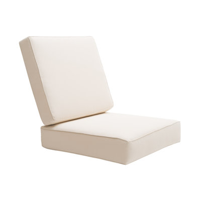 Outdoor Seat Cushion Set Deep Seating Patio Cushion Set Thick Cushions 5",Creamy White