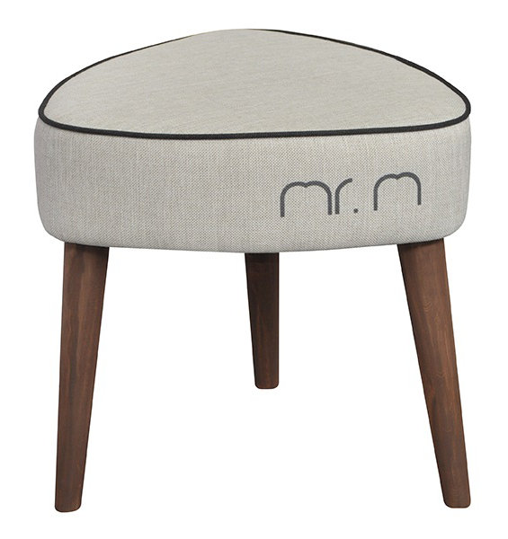 Manufactured Wood Accent Stool, Cream/Black