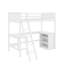 Lit mezzanine simple avec tablettes et bureau