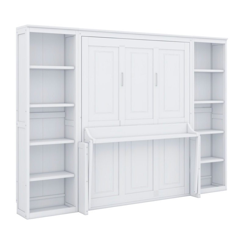 Lit escamotable avec bureau et bibliothèque Murphy, Lit double