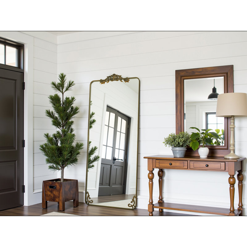 Miroir Ornately, 58 po x 18 po, Cuivre antique