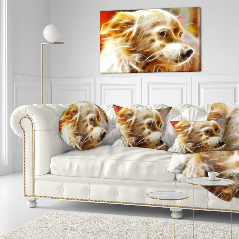 Coussin Glowing Brown Dog Head