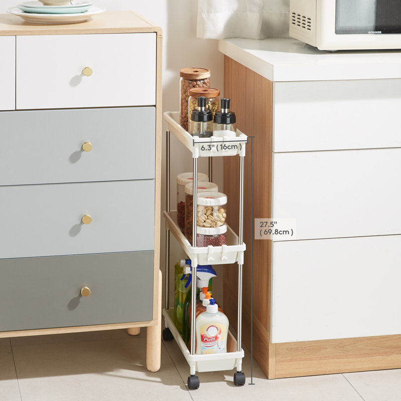 3.62cm H x 6.38cm W Book Cart, White