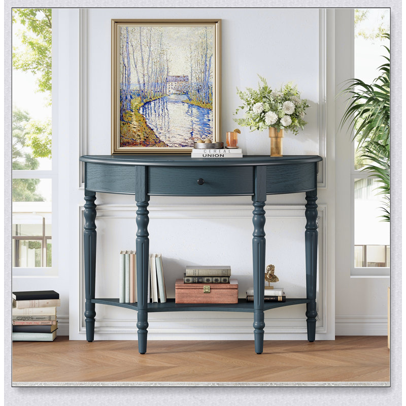 Console de style campagnard avec tiroir et tablette Farmhouse, Navy