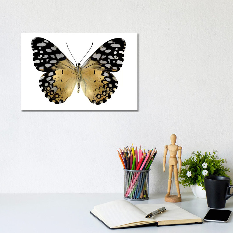Golden Butterfly IV by Julia Bosco - Gallery-Wrapped Canvas Giclée on Canvas, 20.32cm H x 30.48cm W x 1.9cm D, Wrapped Canvas