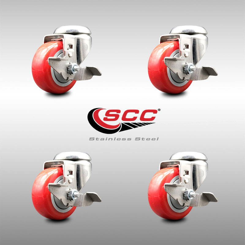 Polyurethane Casters, Red