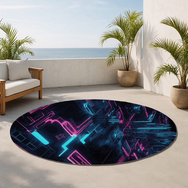 Tapis intérieur et extérieur Lumina, Rond 5 pi