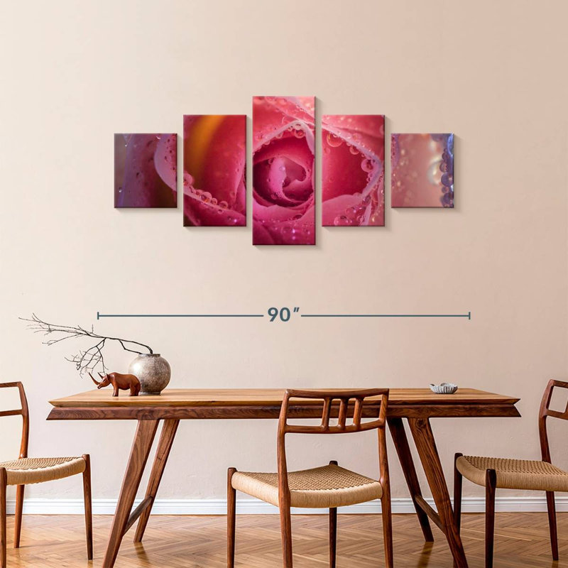 Misty Pink Rose, 36" H x 80" W