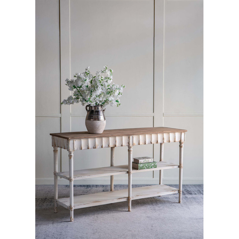 Console 63 x 19,5 x 35,5 po à trois niveaux en bois