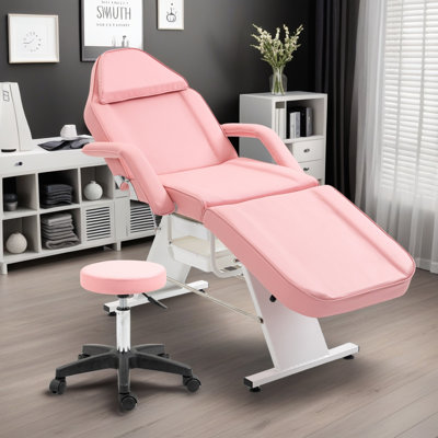 73" Professional Massage Table Lash Bed Beauty Spa Facial Salon Tattoo Adjustable Massage Bed Recliner With Hydraulic Stool by Inbox Zero