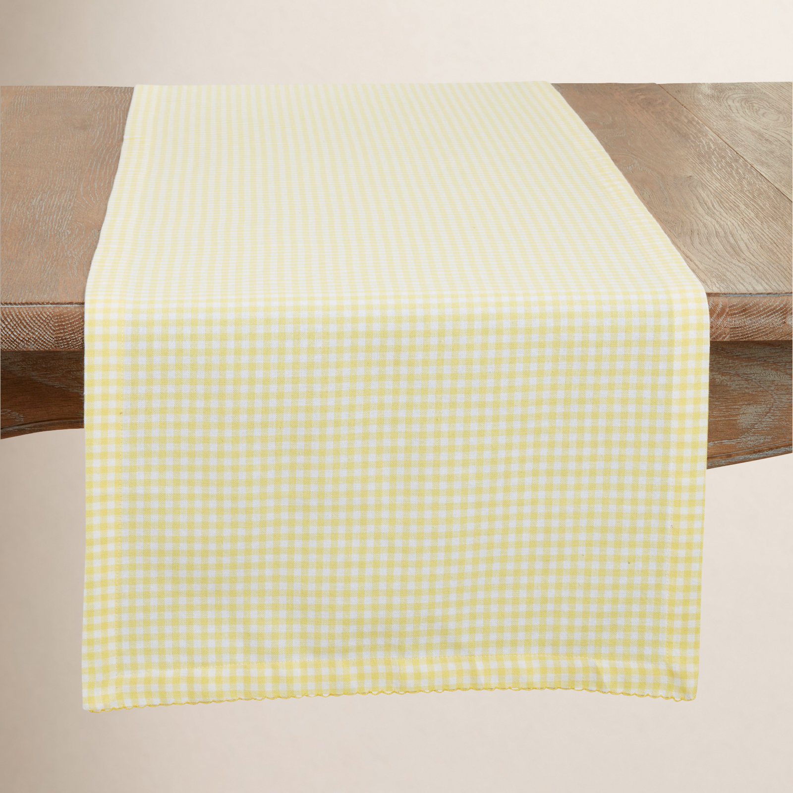Ishida Gingham Table Runner, Yellow
