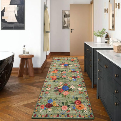 Floral 60cm X 180cm Area Rug
