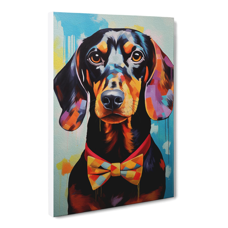 Dachshund Modern - No Frame Print, 60cm H x 40cm W x 3cm D
