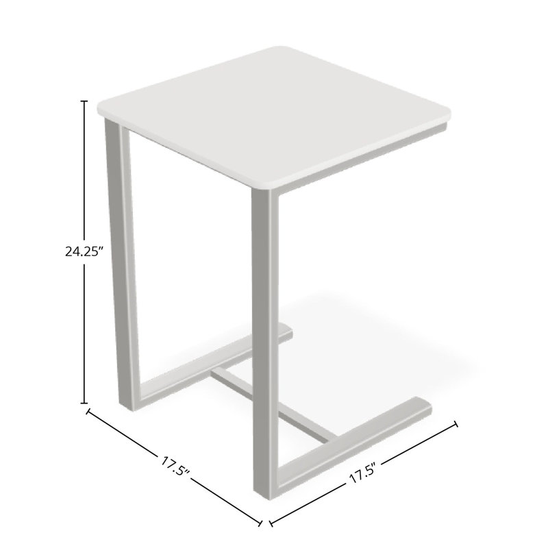 Outdoor Square Side Table, Brown/Snow