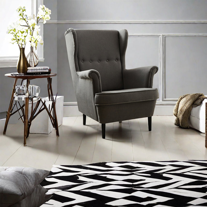 Fauteuil inclinable tapissier modèleski, Mélange de polyester gris modèleski
