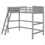 Lit mezzanine simple en bois massif avec échelle