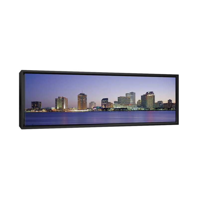 " Night New Orleans, Louisiana ", 20" H x 60" W x 1.5" D, Wrapped Canvas