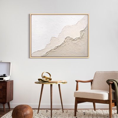 Natural Flow Heavily Textured Hand Painted Framed Canvas Wall Art