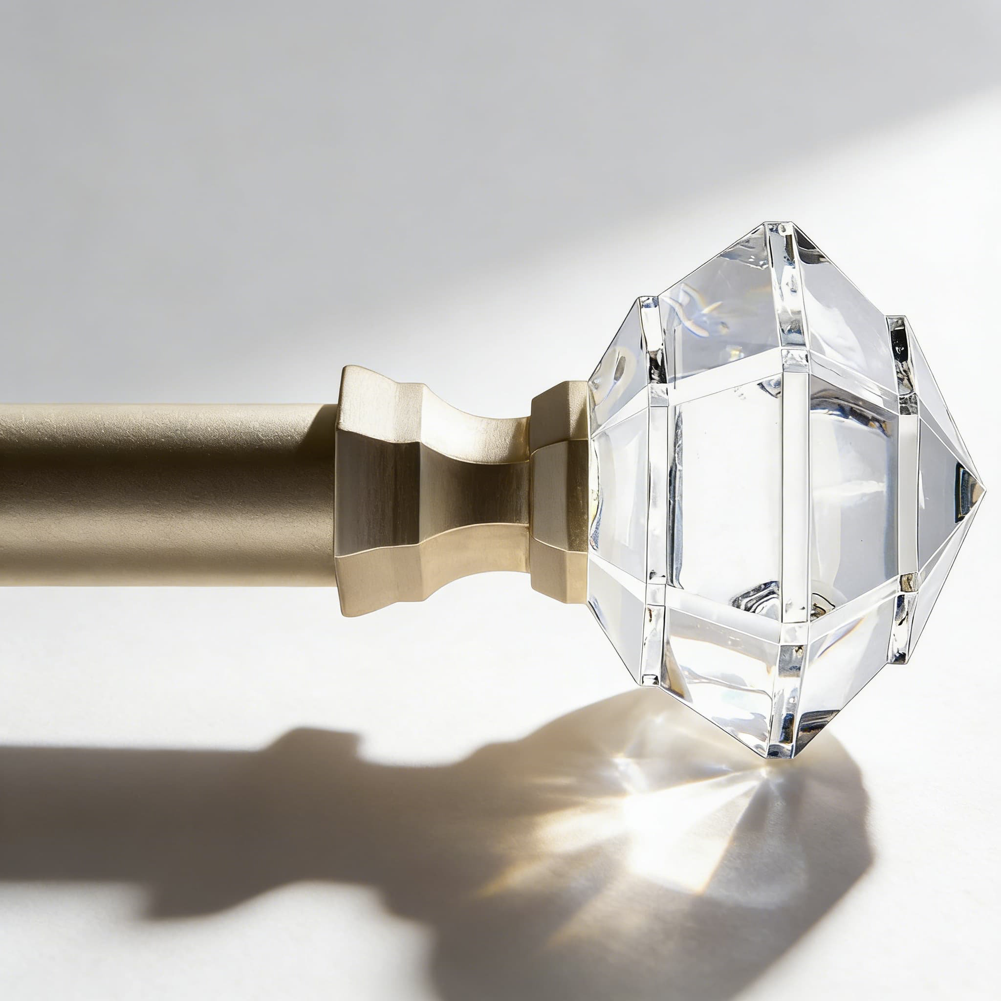 Latitude Run® Telescoping Single Curtain Rod With Acrylic Diamond