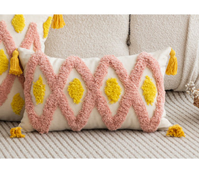 Geometric Multicolour Rectangular Lumbar Cushion Cover