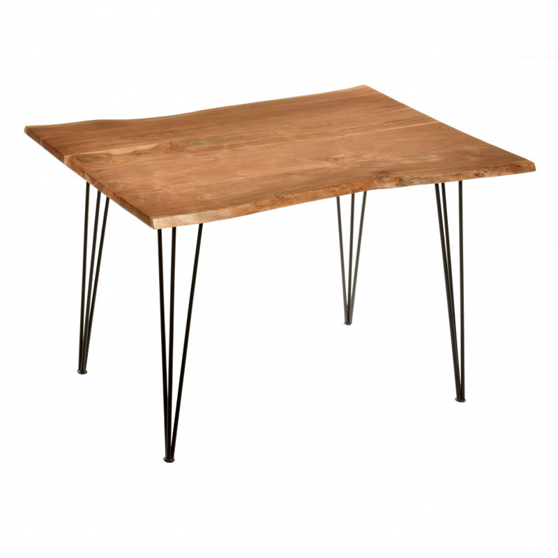 Table de salle à manger Gracie Mills, Brown Wood/Black