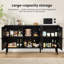 Buffet avec 3 portes en rotin, armoire de rangement moderne pour le salon de l'entrée-1265237495