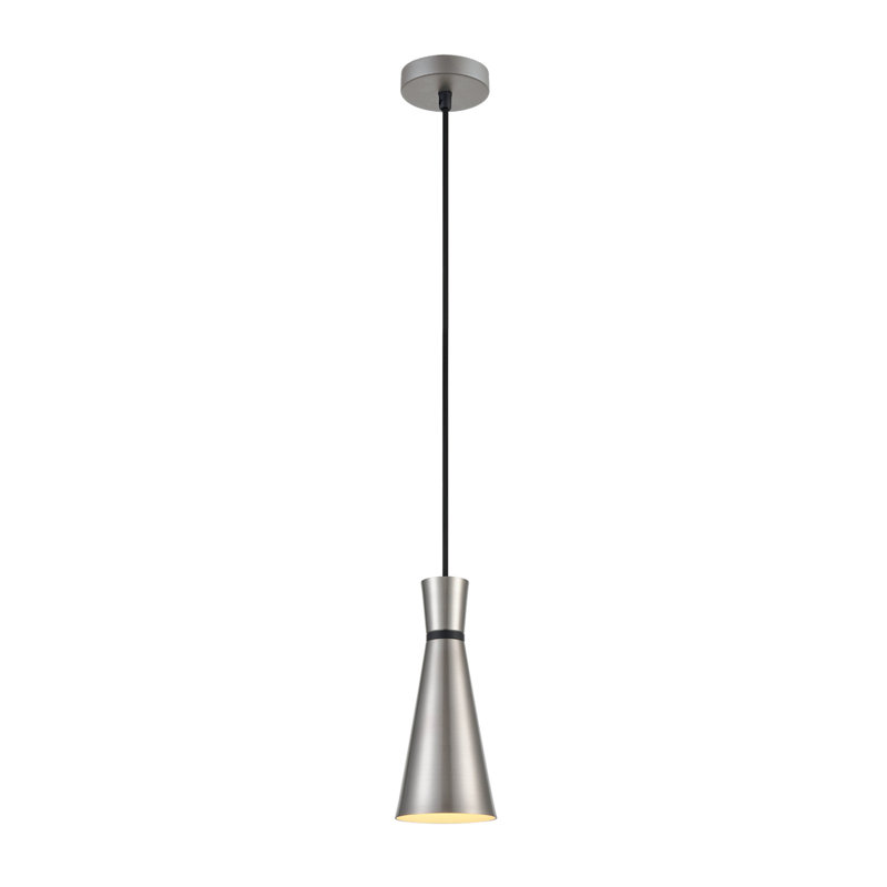 Kyler 1 - Light Cone Pendant, Satin Nickel