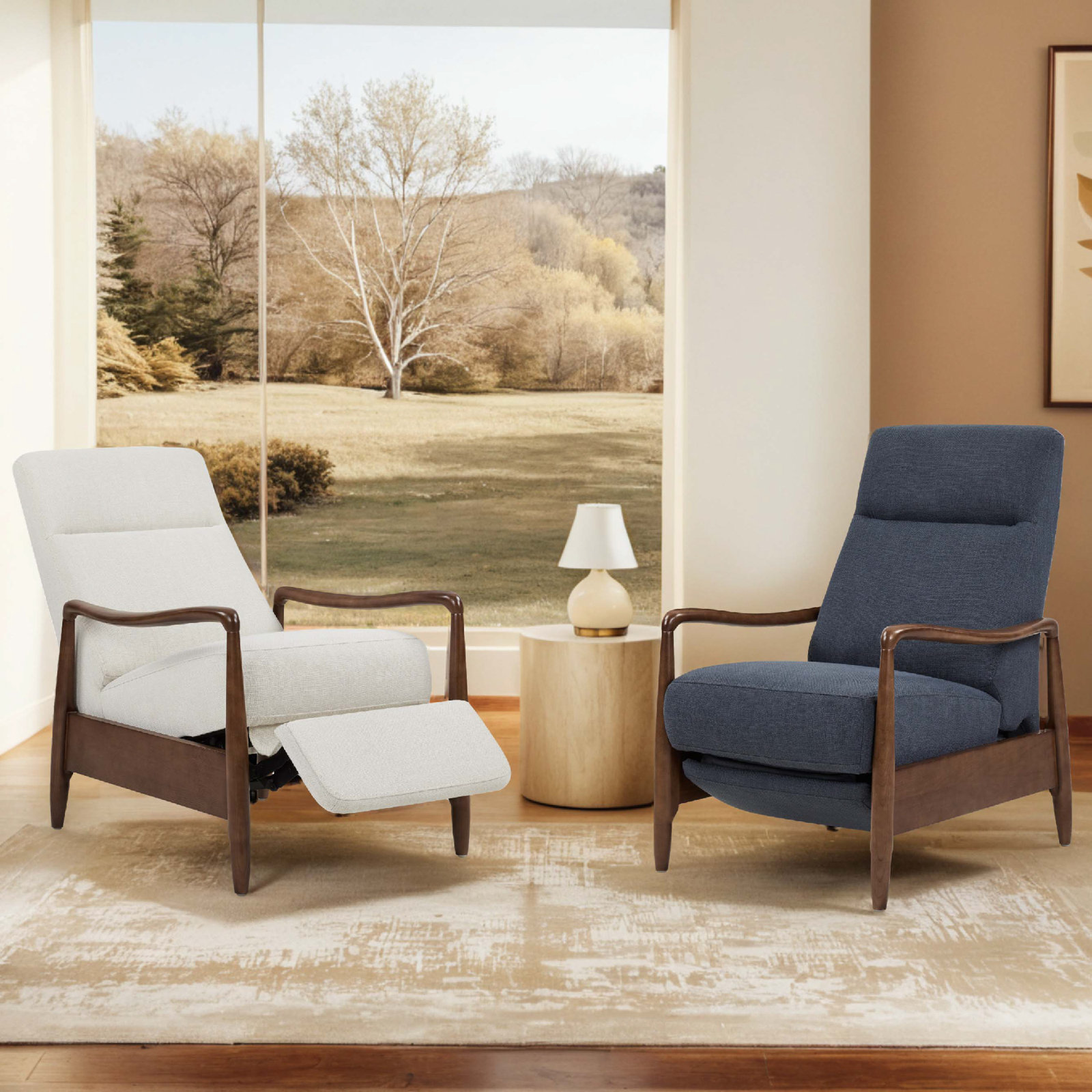 Beckett 31" Manual Recliner, Effie Linen Performance Linen