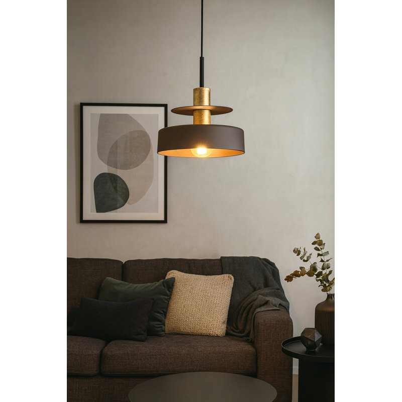 1 - Light Pendant, Brown/Gold
