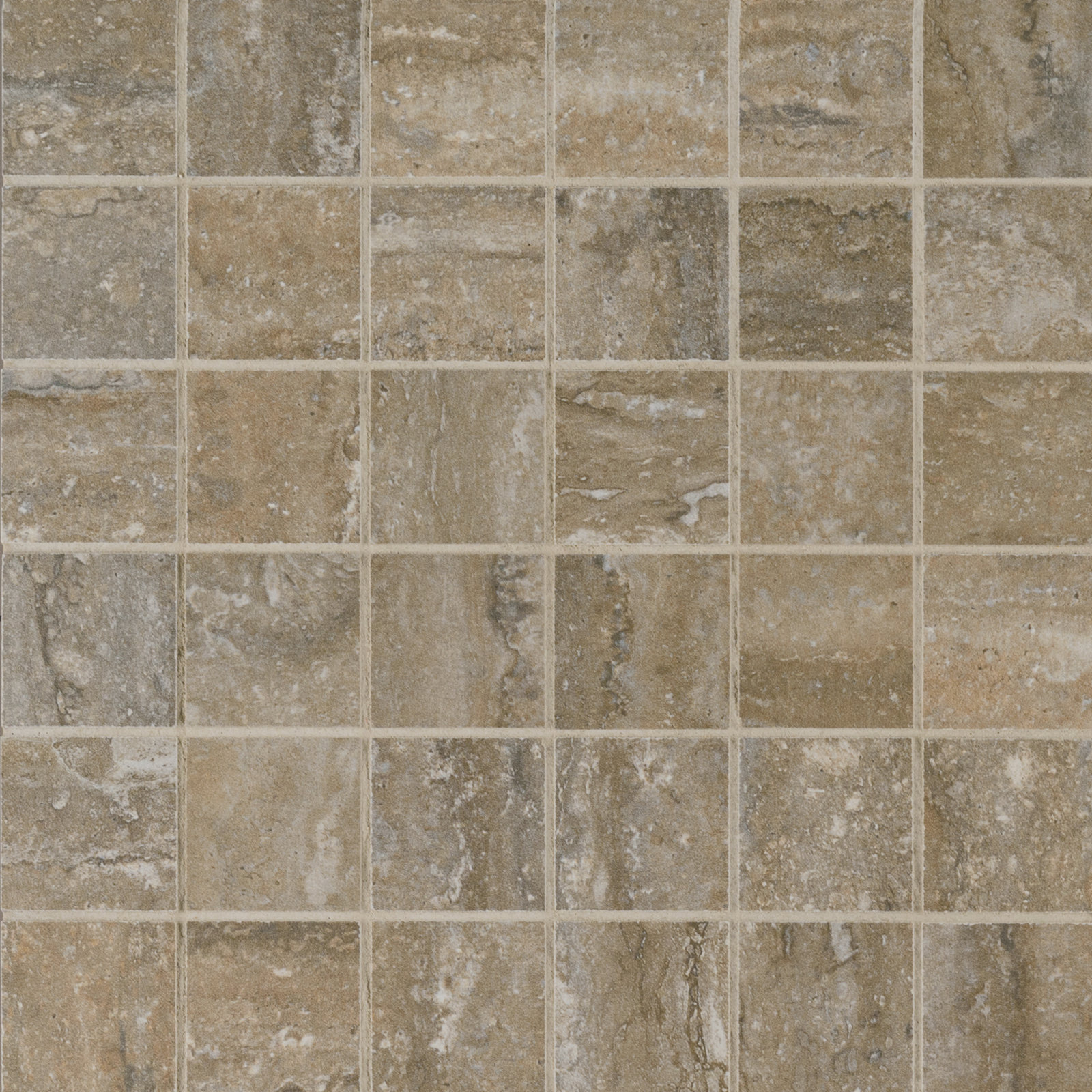 Linden Grid 12 in. x 12 in. Matte Porcelain Mosaic Floor and Wall Tile, Roan