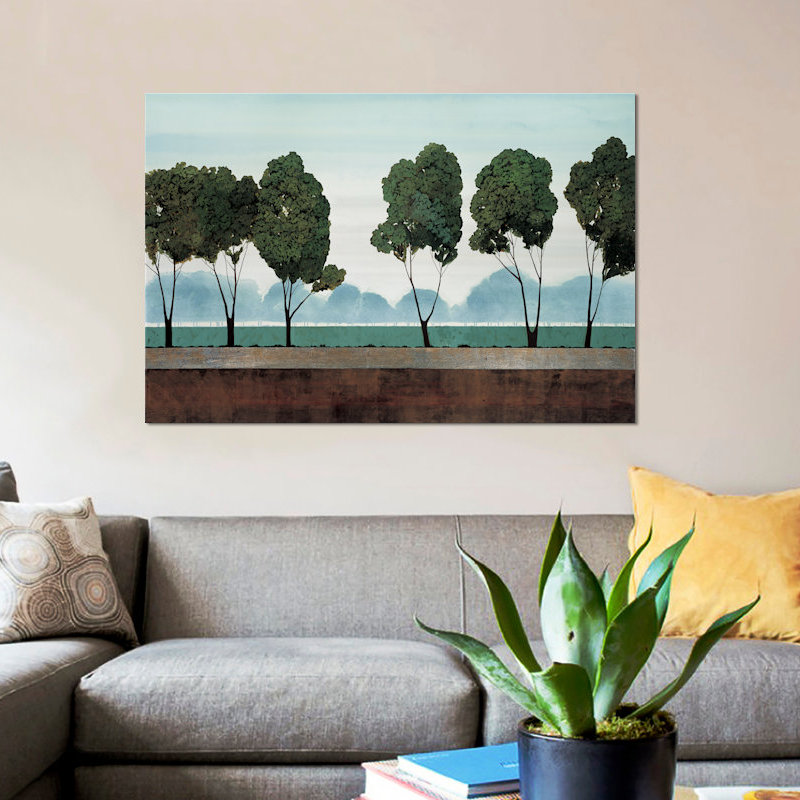 «Six Trees» par Robet Charon - impression sur toile tendue, H 12 po x l 18 po x P 1,5 po, Toile tendue, Pas de tapis