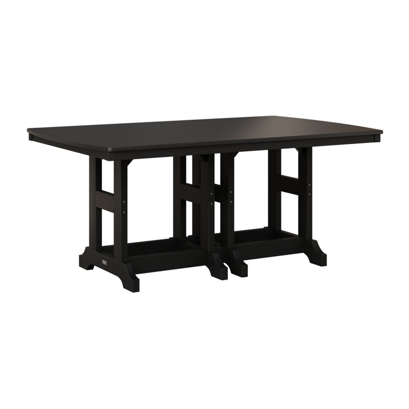 Table de salle à manger rectangulaire Berlin Garden, H 30,87 po x l 72 po x P 44 po, Noir, Noir martelé
