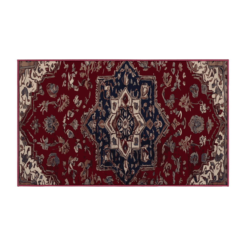 Tapis rouge soyeux et moelleux, Rectangle 7 pi x 10 pi