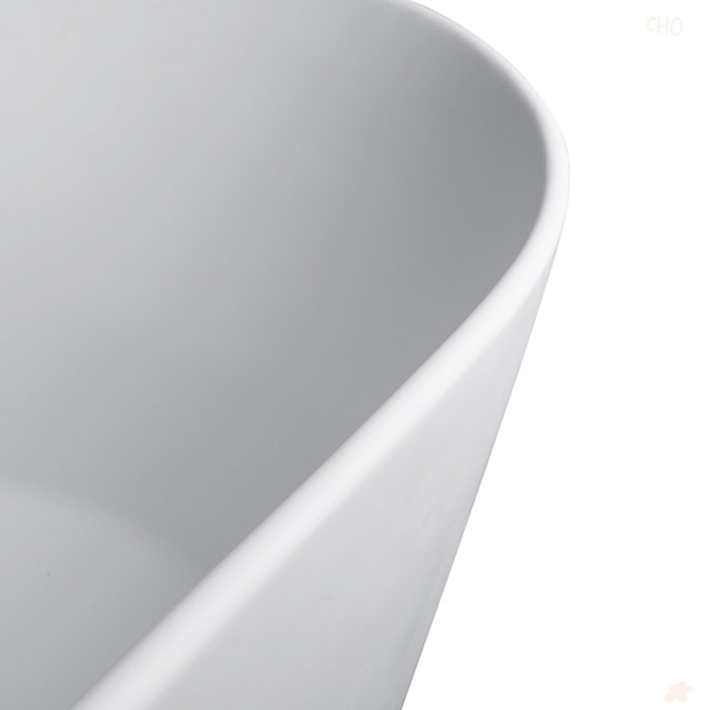 67-Inch Solid Surface Soaking Bathtub With Overflow For Bathroom
