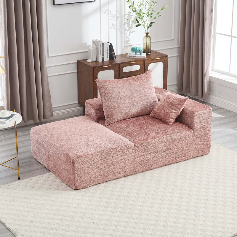 Canapé Boucle 67,72 "l, Chenille rose