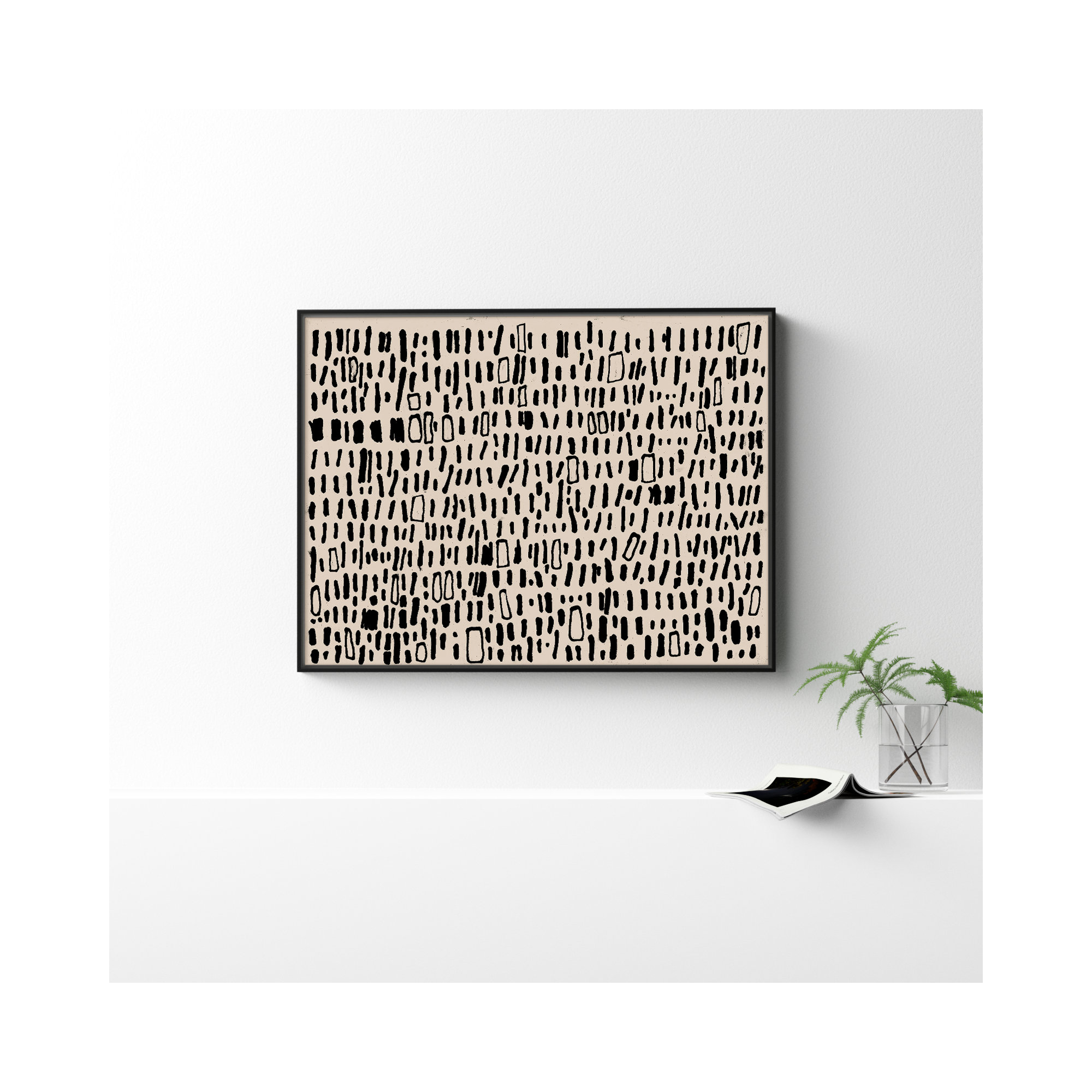Tribal Code by Filippo Ioco, Black, 31.5" H x 41.5" W