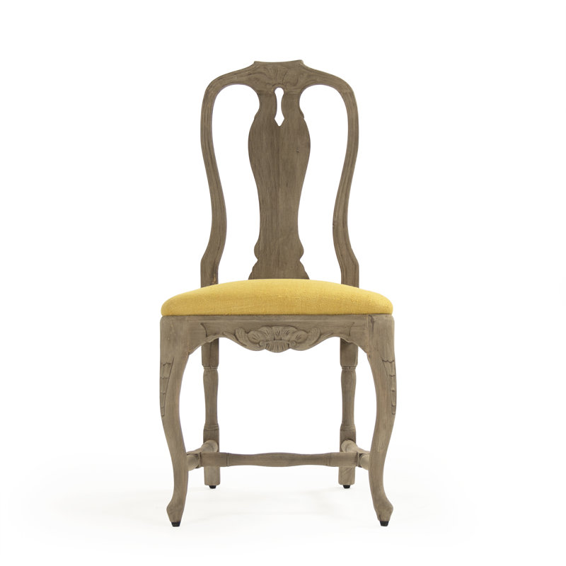 Kate Linen Side Chair, Yellow 100% Linen