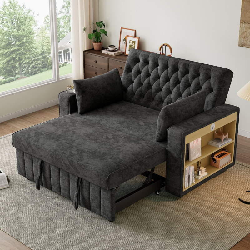 Upholstered Chaise Lounge, Gray
