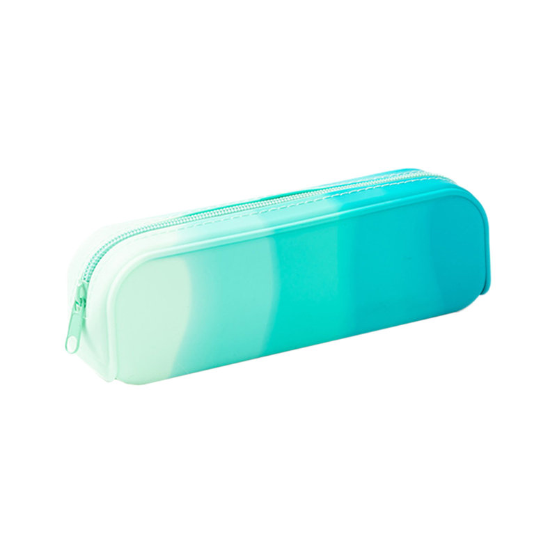 Étui à crayons en silicone Étui de rangement flexible et imperméable pour la classe des artistes, Vert