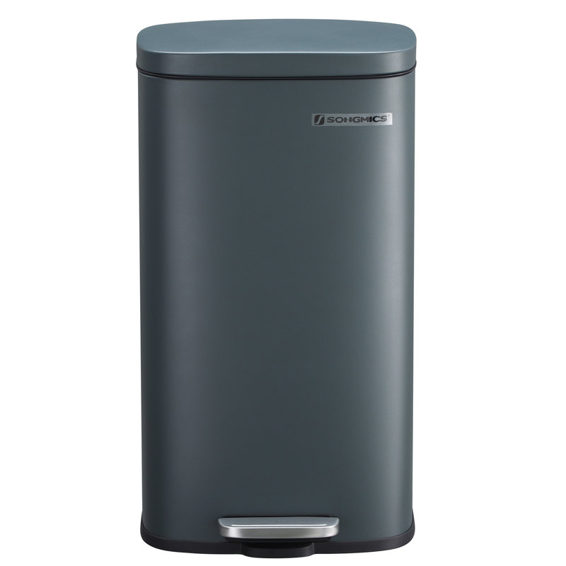 Steel Step On Kitchen Trash Can - 30L, Smokey Grey