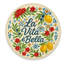 Tapis décoratif rond en coton d'inspiration italienne «La Vita È Bella»-1468087993