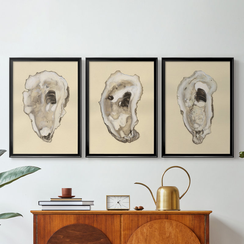 Toile sépia Oysters I, Noir, H 21 po x l 30 po