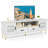  Modern Faux Marble Entertainment Center 71-Inch TV Stand for 80'' TVs White